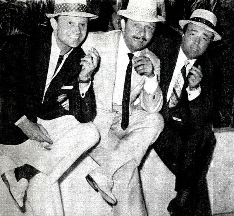 Leo Chiosso, Fred Buscaglione e Gino Latilla in posa per una foto nel 1958, foto: wikicommons