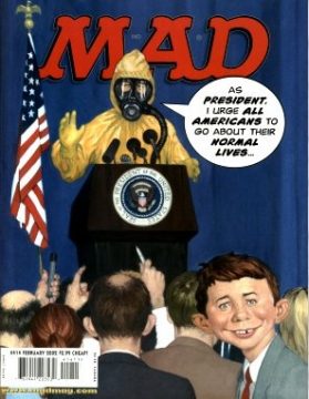 Copertina di Mad Magazine (famosa rivista umoristica americana) che ironizza sulla paranoia del america post-11 settembre
