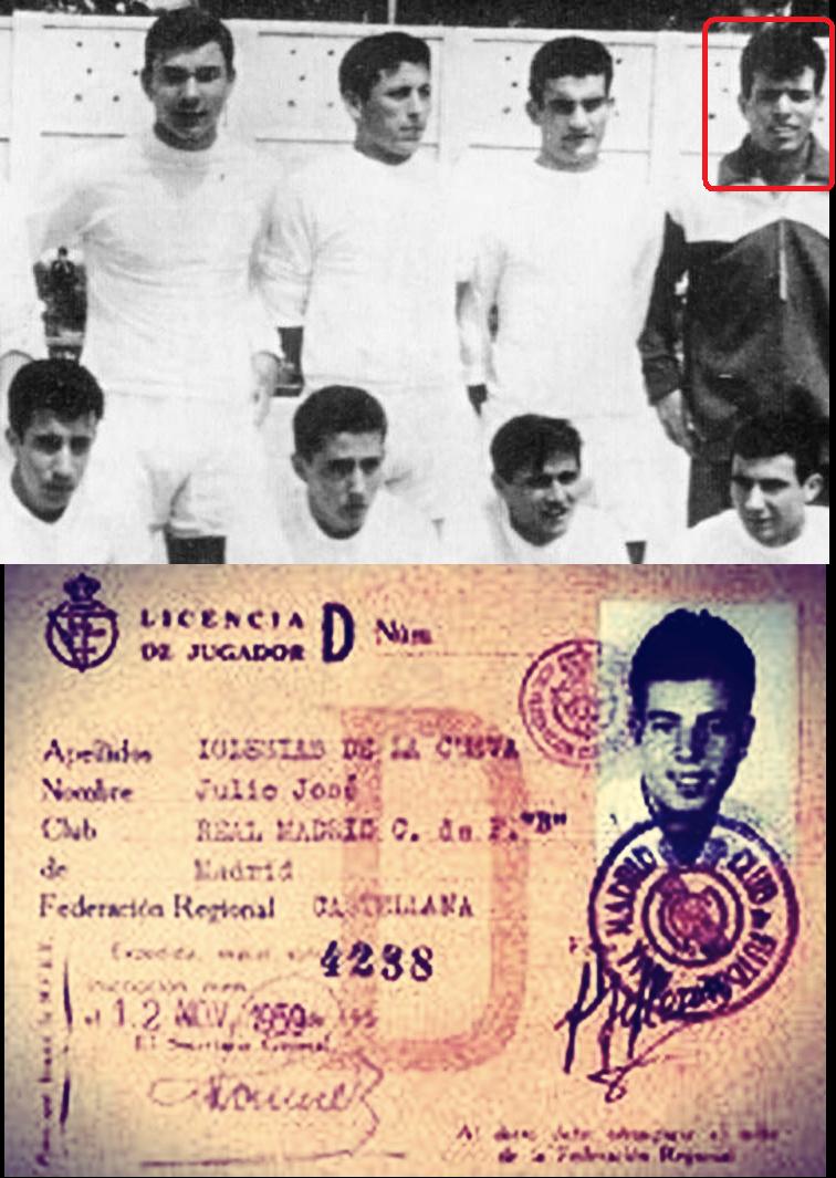 Julio Iglesias ed il documento che prova la sua appartenenza al Real Madrid B