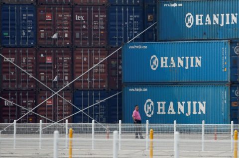 Container Hanjin pronti alla spedizione.