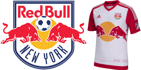 Logo e maglia del New York Red Bull