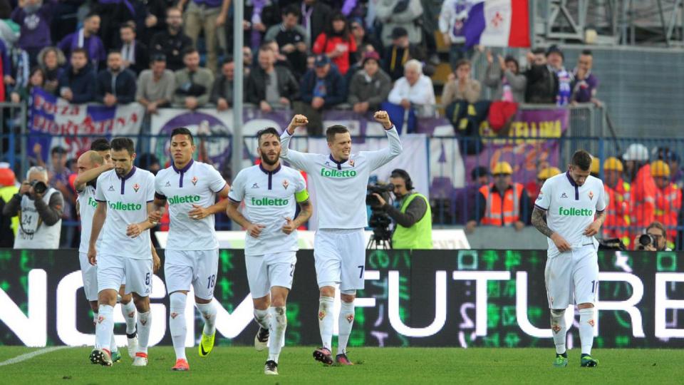 Serie A IMDI 13° turno: Josip Ilicic festeggia durante Empoli-Fiorentina, foto: lapresse