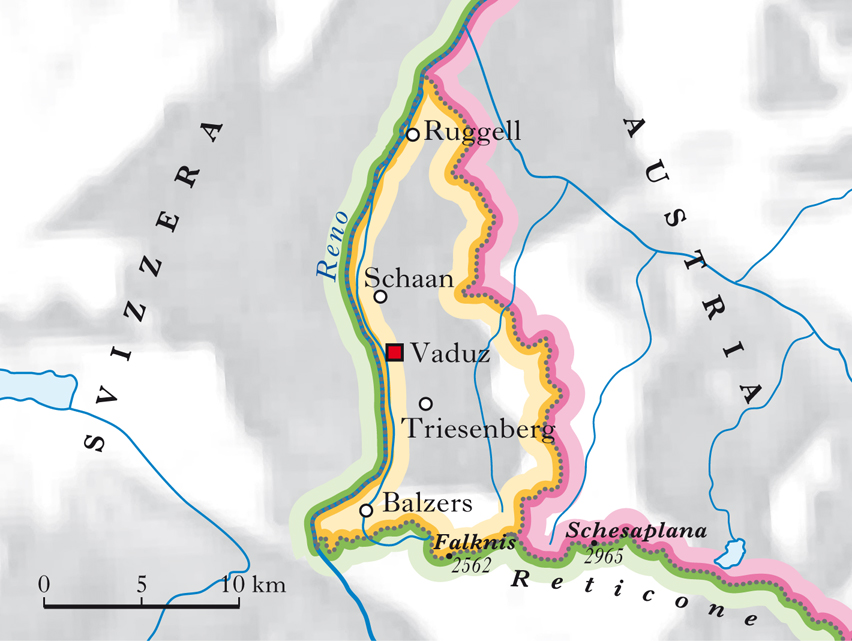 Cartina Liechtenstein
