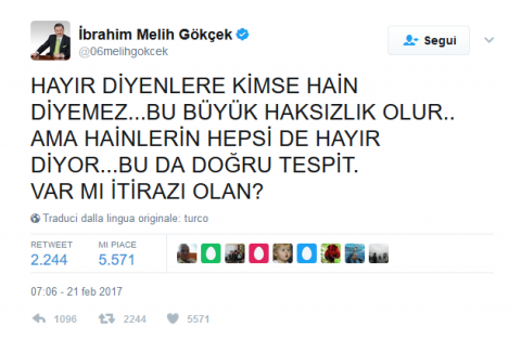 melih gokcek referendum turco